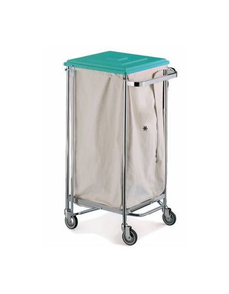 Carrello porta biancheria sporca ad 1 sacco con coperchio in ABS