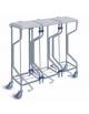 CARRELLO PORTABIANCHERIA SPORCA A TRE SACCHI IN ACCIAIO CROMATO CON APERTURA A PEDALE - CM 105x35x102h