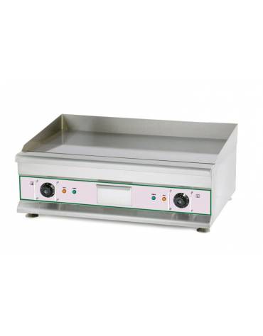 Fry top doppio elettrico da banco con piastra di cottura liscia cm 55x50x24h