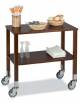 Carrello gueridon in legno massello a 2 piani - Colori Noce , Wenge' oppure Grigio - Dimensioni esterne cm 80x45x80h