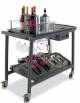Carrello espositore per vini in legno massello con rastrelliera per bicchieri e bottiglie - Con piastre eutettiche per il freddo