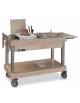 Carrello Caldo Bagnomaria in legno massello per bolliti e arrosti - Colore Noce , Wenge' oppure Grigio-Con vasche porta coltelli