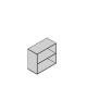 Contenitore a giorno con ripiano 90x33x88h