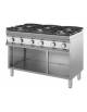 Cucina gas 6 fuochi serie 90 su armadio aperto cm 120x90x85/90 h - n°2 Bruciatori da Kw 9,2 + n°2 da Kw 7 + n°2 da Kw 4,2