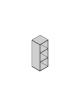 Contenitore a giorno con ripiani 45x33x130h