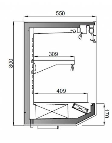 Espositore pensile refrigerato da cm. 100