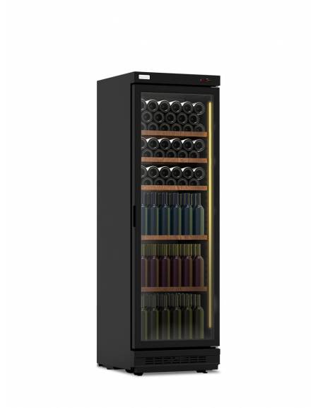 Vetrina refrigerata per vini Dimensioni: larghezza mm.595, profondità mm.640, altezza mm.1840.