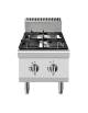 CUCINA A GAS PROFESSIONALE 2 FUOCHI DA BANCO SU PIEDINI - POTENZA TOTALE KW 10,5 - CM 40X70X54,7H