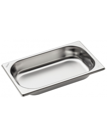 BACINELLA INOX GASTRONORM AISI 304 GN 1/4 mm 265x162xh40