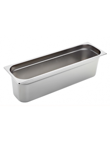 BACINELLA GASTRONORM GN 2/4 IN ACCIAO INOX AISI 304 - mm 530x162xh150h - Capacità lt. 9