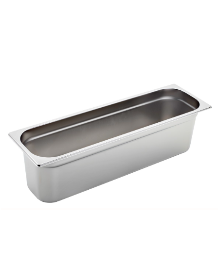 BACINELLA GASTRONORM GN 2/4 IN ACCIAO INOX AISI 304 - mm 530x162xh150h - Capacità lt. 9