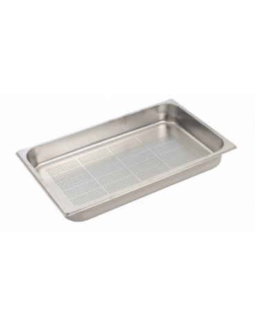 BACINELLA GASTRONORM FORATA GN 1/3 IN ACCIAO INOX AISI 304 - mm 325x175xh65 - Capacità lt. 3,5