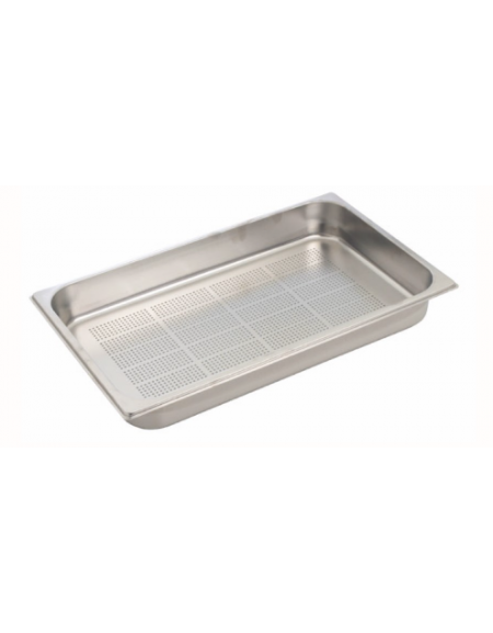 BACINELLA GASTRONORM FORATA GN 1/3 IN ACCIAO INOX AISI 304 - mm 325x175xh65 - Capacità lt. 3,5