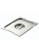 COPERCHIO GASTRONORM GN 1/1 IN ACCIAIO INOX AISI 304 CON SPACCHI MANIGLIE E MESTOLO - mm 530x325