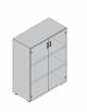 Contenitore armadio medio per ufficio con 2 ante in vetro trasparente con serratura sovrapposta - cm 90x45x119h