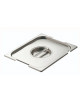 COPERCHIO GASTRONORM GN 2/4  IN ACCIAIO INOX AISI 304 CON SPACCHI MANIGLIE E MESTOLO - mm 530x162