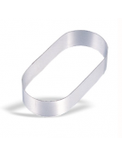FORMA OVALE ACCIAIO INOX PER TORTE - Diametro mm 250 - Altezza mm 45