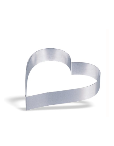 FORMA CUORE ACCIAIO INOX PER TORTE - Diametro mm 80 Altezza mm 45