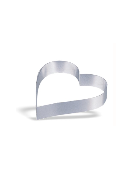 FORMA CUORE ACCIAIO INOX PER TORTE - Diametro mm 80 Altezza mm 45