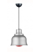 PORTA LAMPADA RISCALDANTE CON ALTEZZA FISSA - COLORE ALLUMINIO - LAMPADA A LUCE ROSSA INCLUSA - Diametro mm. 230