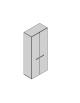 Contenitore mobile alto per ufficio in legno a 2 ante cieche con serratura cm 90x35x213h
