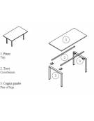 Tavolo riunione quadrato - gamba a U - cm 220x120x72h