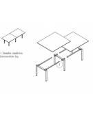 Tavolo riunione rettangolare - gamba a U - Spessore piano mm 25 - Piano a due pezzi - cm 280x120x74h