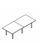 Tavolo riunione rettangolare - gamba a U - Spessore piano mm 25 - Piano a due pezzi - cm 280x120x74h
