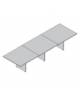 Tavolo riunione rettangolare - cm 360x110x72h - Colori : Samui / Olmo / Noce – Piano spessore mm 38