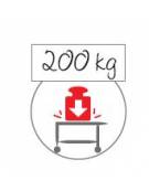 Carrello inox AISI 304 per trasporto pesante - 2 piani stampati cm 100x50, saldati - Portata complessiva Kg 200 - cm 109x59x95h