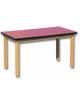 TAVOLINO RETTANGOLARE 6 POSTI -  piano in legno laminato - gambe in faggio sezione quadra - cm 120x60x45/55h