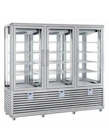 VETRINA GELATERIA TRIPLA VERTICALE STATICA 3 PORTE CON 2 MOTORI CM 205X62X186H