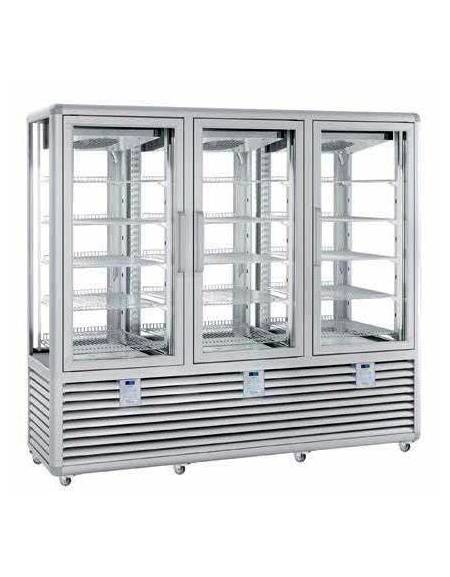 VETRINA GELATERIA TRIPLA VERTICALE STATICA 3 PORTE CON 2 MOTORI CM 205X62X186H