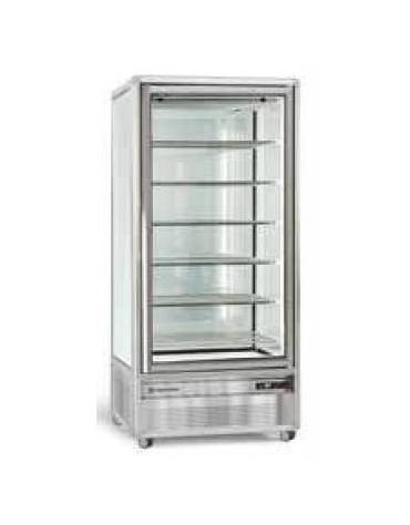 Vetrina espositiva verticale refrigerata con ripiani a griglie mm 900x690x1900h