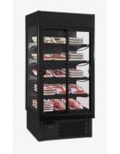 Frigo murale refrigerato chiuso con porte scorrevoli Temperatura 0° +10°C-Esterno ed interno in colore nero-cm 188,5x73,7x198,7h