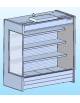 Espositore pensile refrigerato - N° 2 SPALLE A VETRO - N° 3 Ripiani inox - Tenda notte inclusa - cm. 300x71x156h