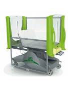 LETTINO PEDIATRICO ELETTRICO AD ALTEZZA VARIABILE CON TRENDELENBURG E SPONDE IN POLICARBONATO