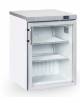 Armadio congelatore bianco in ABS con porta in vetro, cornice color acciaio e interno in termoformato - cm 59,8x67,9x83,8h