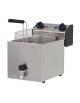 Friggitrice elettrica da banco 1 vasca con rubinetto di scarico-Capacità vasca Lt 15-Capacità olio Lt 10-TRIFASE-Potenza Kw 6