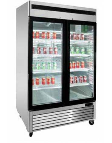 Armadio congelatore inox verticale 3 porte in vetro