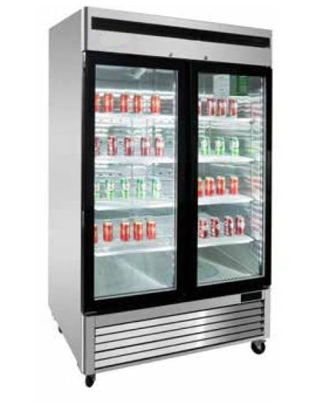 Armadio congelatore inox verticale 3 porte in vetro