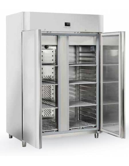 Armadio frigorifero inox ventilato 2 porte Lt.1200 -2°+8°C