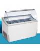 Vetrina gelato 7 vaschette Lt. 5 - Refrigerazione statica -15° -20°C -  Vetri curvi - Con vano riserva - cm 134,1x72,3x125,3h - 