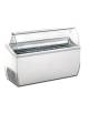 Vetrina gelato 9 vaschette Lt. 5 - Refrigerazione statica -15° -20°C - Vetri curvi - Con vano riserva - cm 165,6x72,3x125,3h