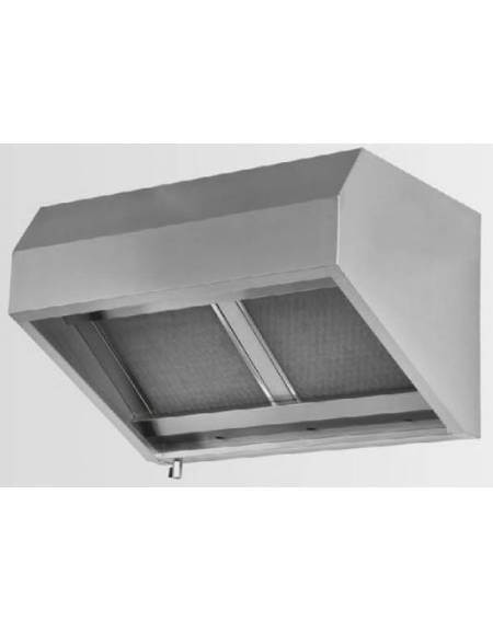 Cappa aspirante professionale inox ecologica a carboni attivi a parete con  motore interno per ristorante cm 200x90x60h - Profond