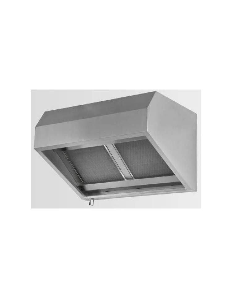 Cappa aspirante professionale inox ecologica a carboni attivi a parete con  motore interno per ristorante cm 200x90x60h - Profond