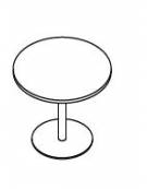 Tavolo riunione circolare tondo diametro cm 80 con gamba centrale in colore grigio-Piano in melaminico vari colori-Altezza cm 73