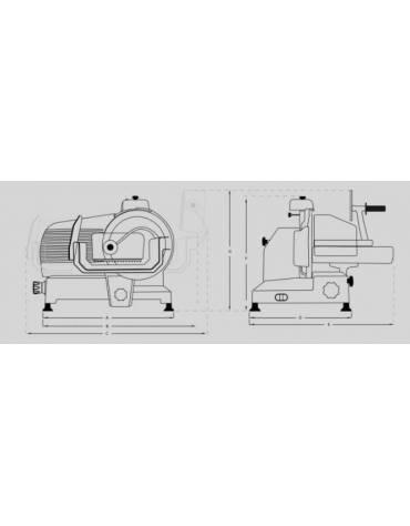 Affettatrice verticale con struttura in lega di alluminio con fusione in conchiglia - mm 520x610x500h