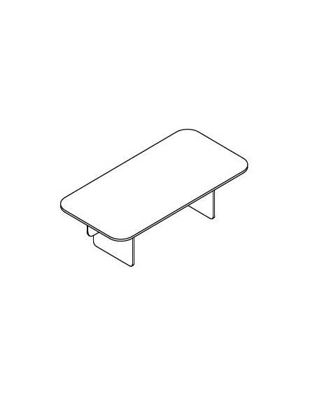tavolo riunione con gamba a cavalletto - cm 200x110x72h