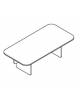 Tavolo riunione rettangolare sagomato in melaminico con gambe in legno - cm 220x120x73h